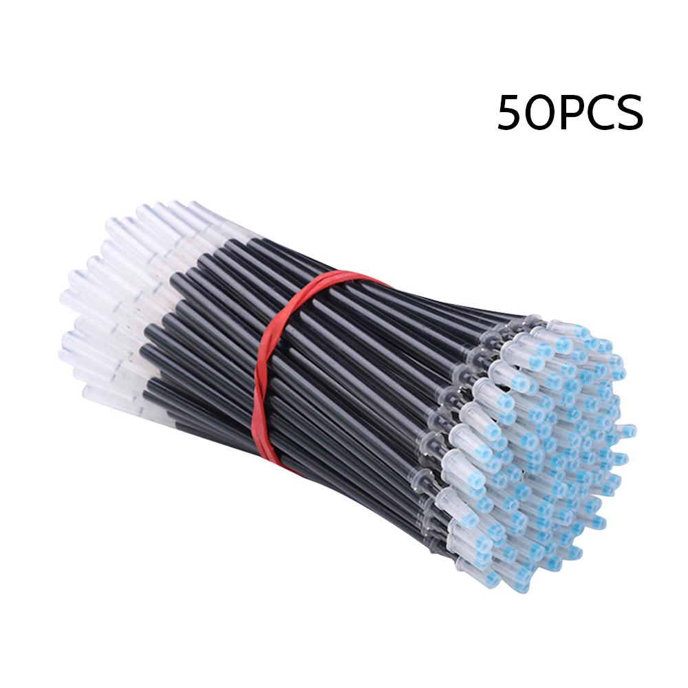 50Pcs School Office Bullet Full Needle Neutral Pen Refills Black Gel Pen Refill Replacement