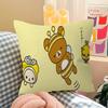 Cute Cartoon RRilakkuma BBear Cushion Cover Inches Farmhouse Decor Home Throw Pillow Covers for Couch Decorations