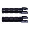 Knurled Motorcycle Foot Pegs with Forked Mounting-Hole End, Machined Aluminum Assembly for Replacement Projects