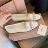 Shoes Classic round head bow rhinestone shallow mouth exquisite pearl ballet shoes