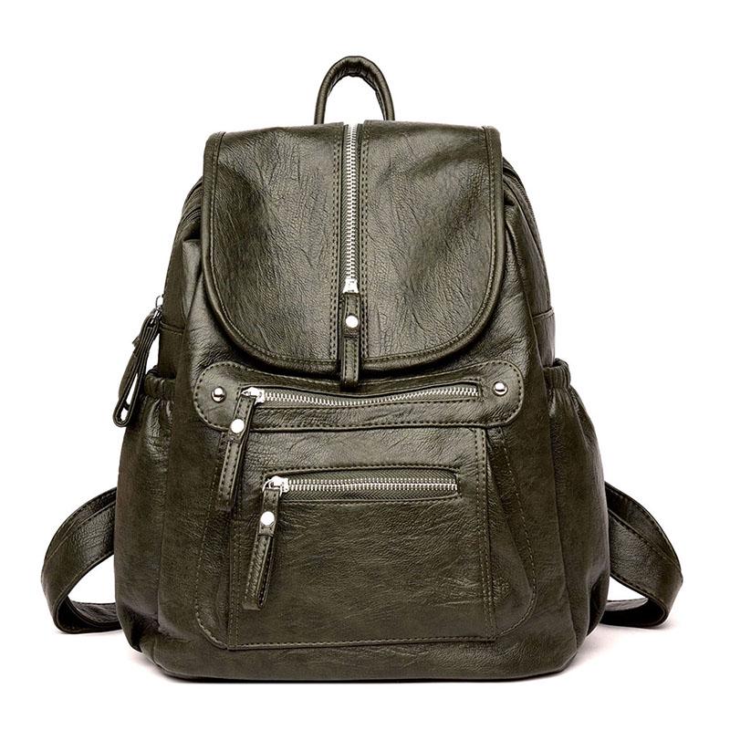 Kvinner høykvalitets skinnryggsekker Vintage kvinnelig skulderveske Sac a Dos Travel Dame Bagpack Mochilas skolevesker for jenter