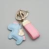 Instant Wealth Leather Keychain with Cartoon Pony Pendant for Couples – Trendy Bag and Car Accessory