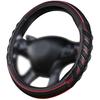 Flying Banner Car Steering Wheel Cover Faux Leather Massage Universal Fit 3D Honeycomb Hole Anti-Slip Sporty 15 Inches (Red Black)