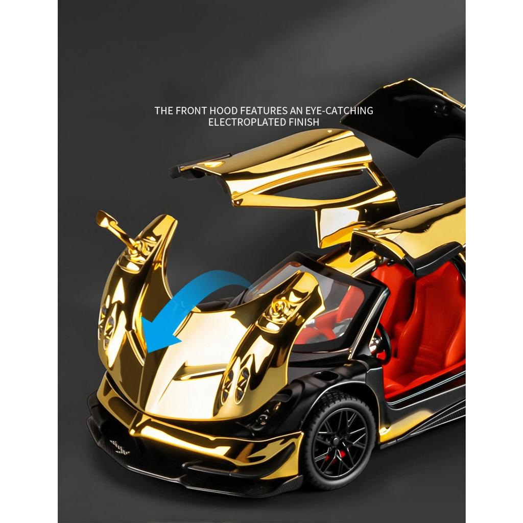 1/24 Pagani Huayra BC Supercar Legierungsauto Diecasts & Spielzeugfahrzeuge Metallspielzeugauto Modell Sound und Licht Sammlung Kinderspielzeug