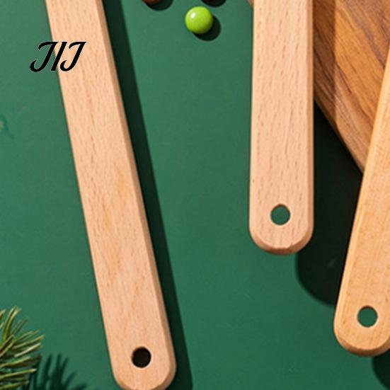 Heat Resistant Kitchen Gadgets Silicone Spatula with Wooden Handle, Christmas Tree/Snowman/Santa Claus/Elk Pattern Hanging Hole Decor, Non-stick