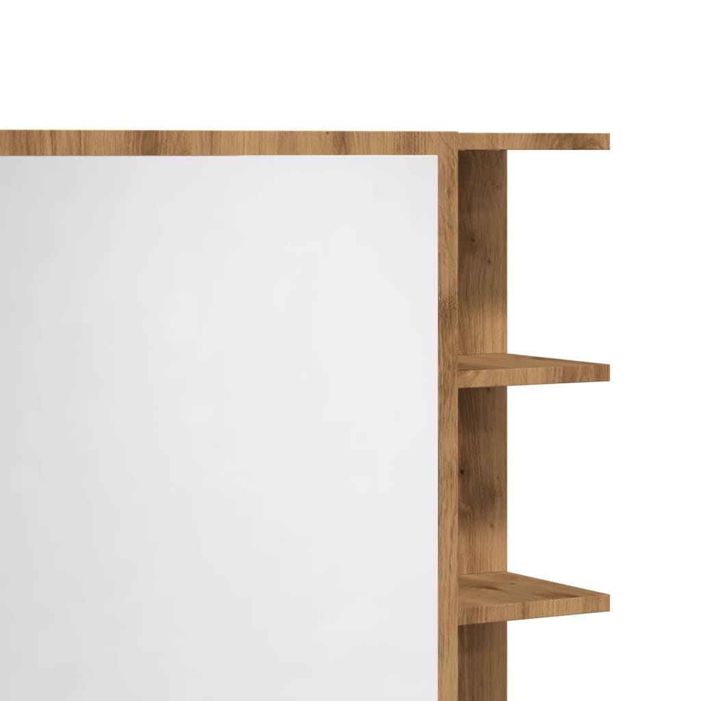 Artisan Oak Mirror Cabinet 62.5 X 20.5 X 64 Cm Engineered Wood