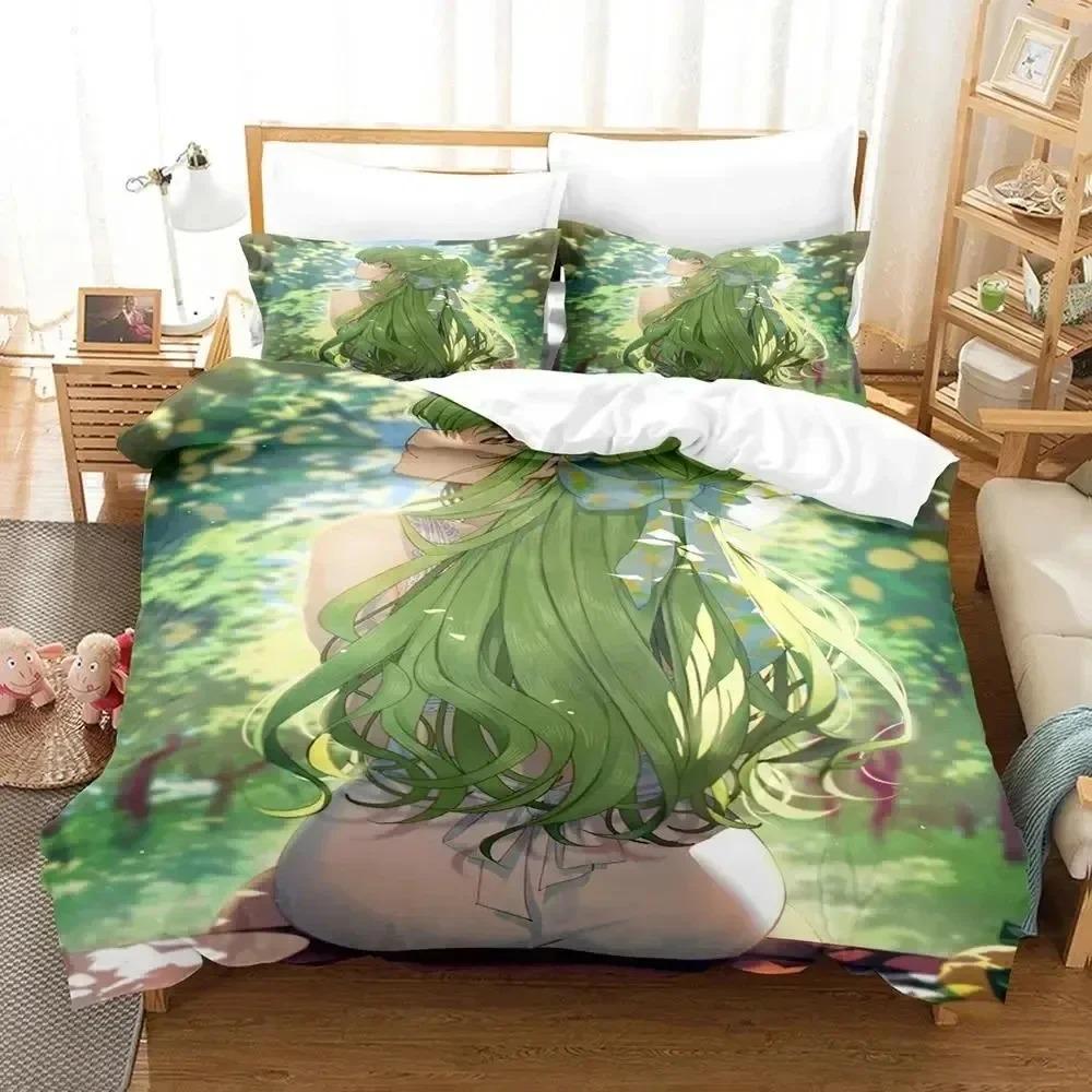 

Anime GEASS C.C. CODE Bedding Set Duvet Cover Bed Set Quilt Cover Pillowcase Comforter King Queen Size Boys Adult Bedding Set EU single(135x200cm)