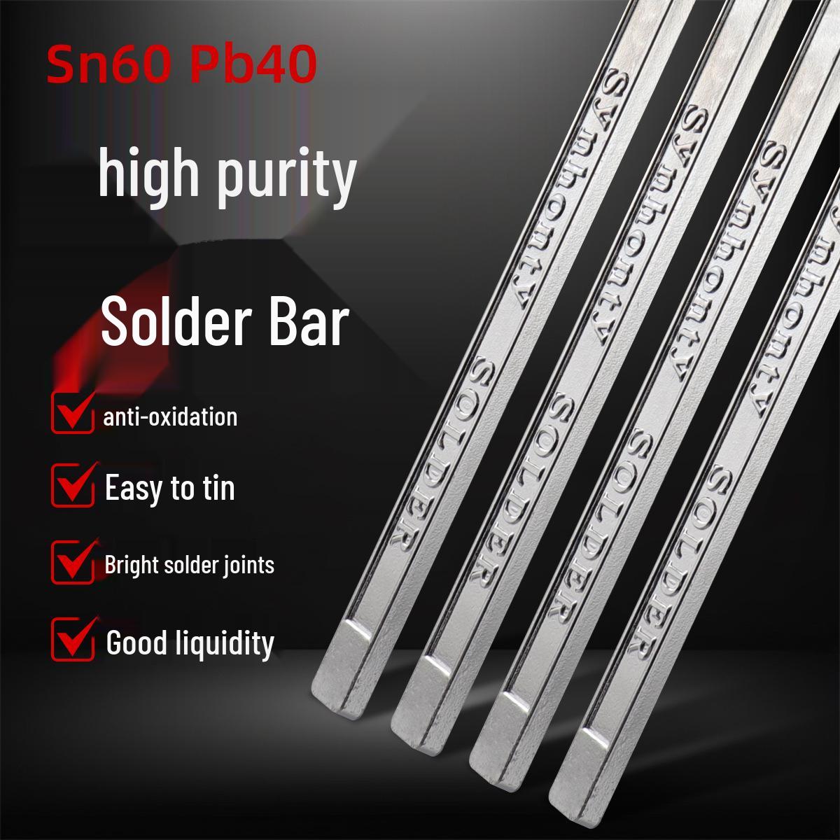 Cloud Group 63A Low Melting Point High Purity Solder Bar 500g, Anti-Oxidation, Leaded, Lead-Free, 60% Tin