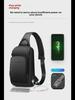 Men's Splash-Proof Cross-Border Chest Bag with USB Charging Port - Large Capacity, Single-Shoulder Messenger Backpack