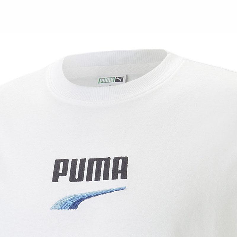 Puma Logo Embroidered Round Neck Versatile Sports Short Sleeve T-Shirt Men Tops White 620617-52