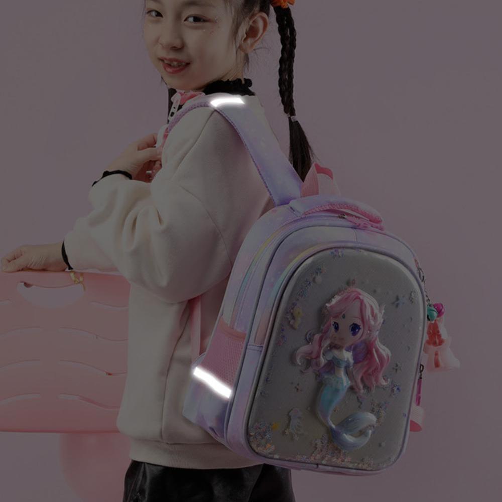 Kindergarten Waterproof Shoolbags for Girls Lightweight Spine Protection Cute Unicorn Cartoon Backpack Preshool Premary Book Bag MIT