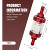 Motorcycles Fuel Filter, 1/4" Inline Fuel Filters, Transparent Tempered Glass Alloy Oil Filter Cup, Universal for ATV, Motorcycles, Dirt Bike (Red)