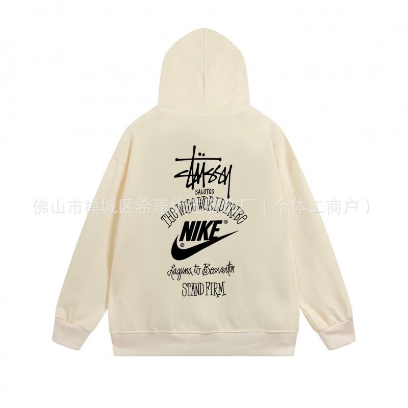 Hooded Zip-Up Sweatshirt Men Women Letter Print Loose Fit Casual Streetwear