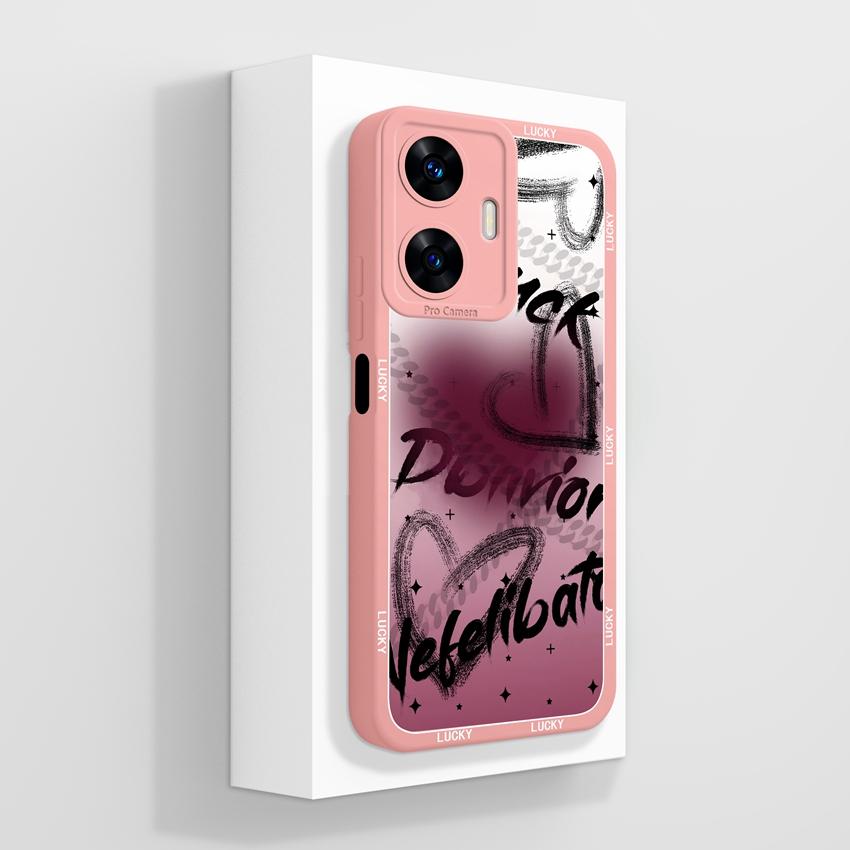 Beautiful Love Heart Phone Covers For Realme C55 C35 C25 C20 C15 C11 C21Y C25Y Soft Liquid Silicone Bumper Anti Drop Protection Case For Realme Casing