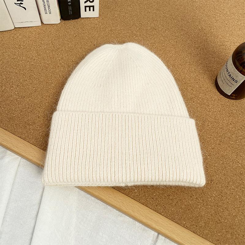Light plate high quality rabbit hair knitted wool hat women's autumn and winter big head circumference versatile warm ear protection cold hat
