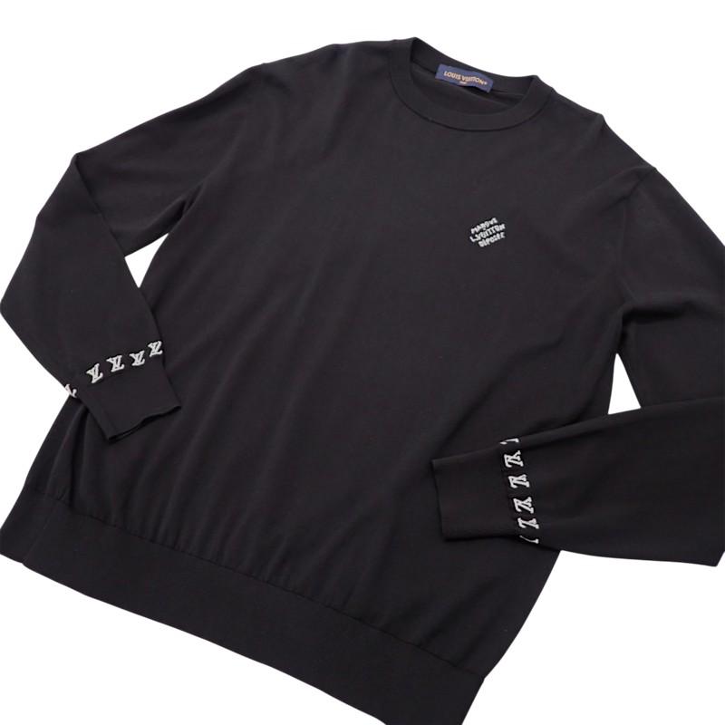 LOUIS VUITTON  1AGKMK L knit black cotton mens