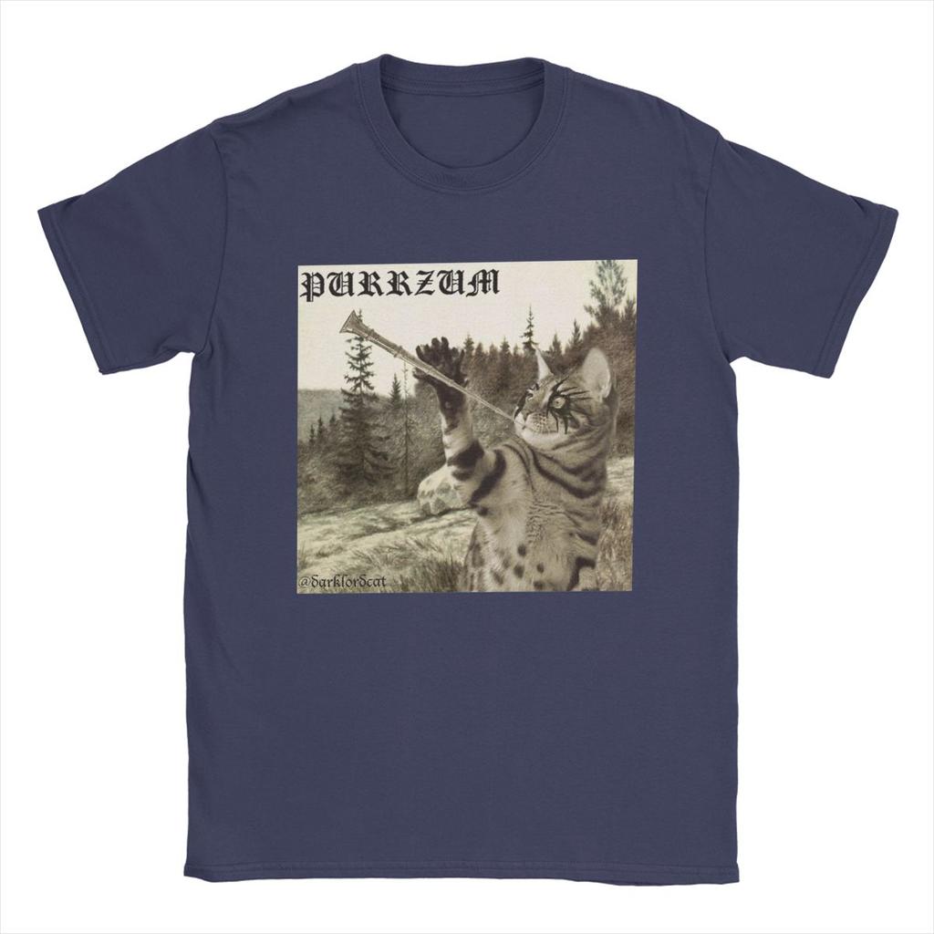 Men T-Shirt Purrzum Burzum Funny Pure Cotton Tees Short Sleeve T Shirt O Neck Tops Birthday Present