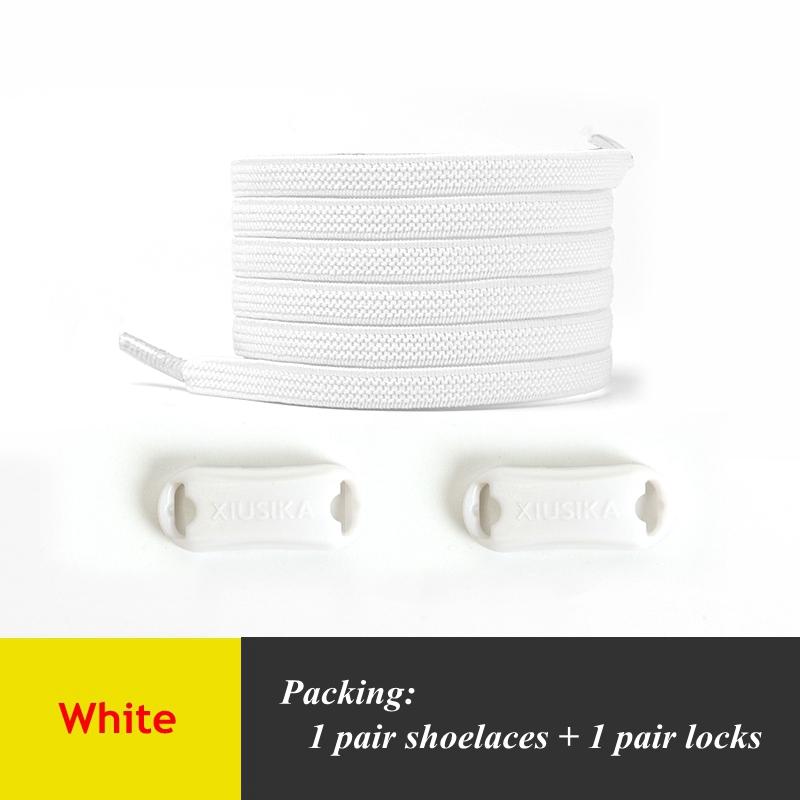 1Pair No Tie Shoelace Flats Elastic Shoe Laces Kids Adult Sneakers Shoelace Quick Lazy Laces 24 Color Buckle Strings Sports Shoe