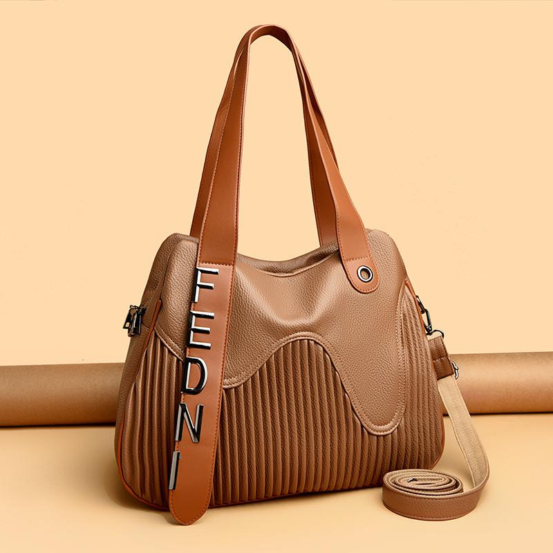 Hand-held Tote Large Bag, Simple Pleated Women's Single-shoulder Bag, Crossbody Bag