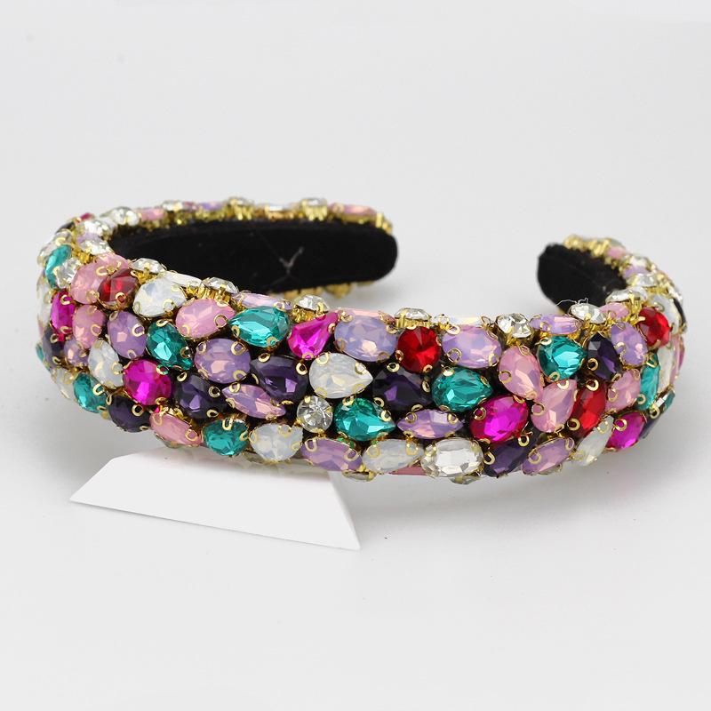 European & American Retro Rhinestone Baroque Wide-Brim Headband: Korean Style Hair Accessory for Women