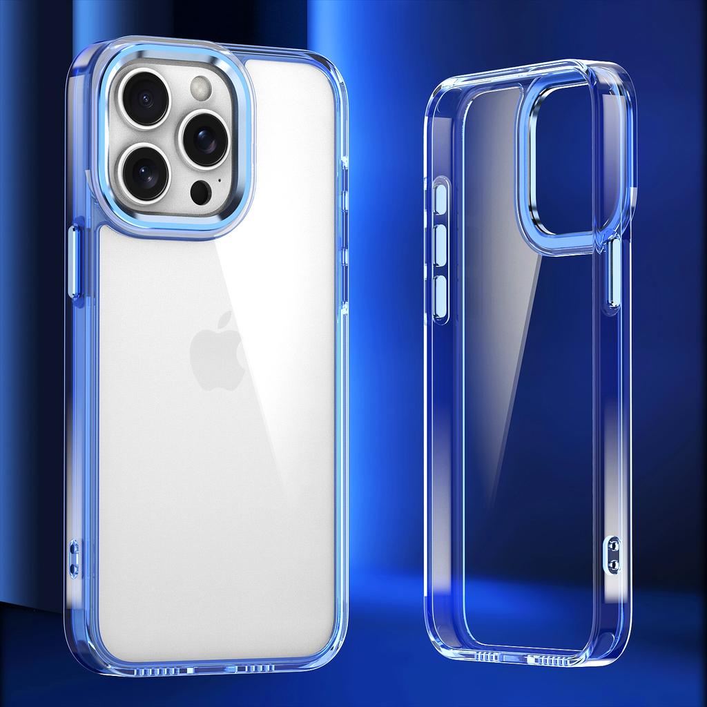 For iPhone 16 Pro Clear Case Shockproof TPU+PC Hybrid Phone Cover