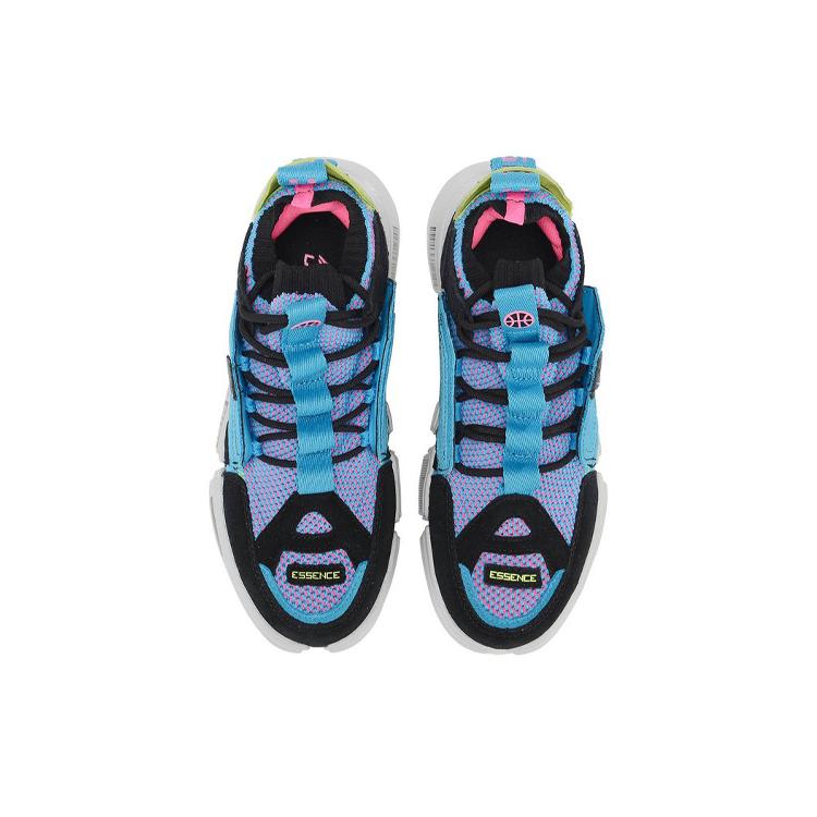 Li Ning Essence ACE Vintage Basketball Shoes Women's Mid top Black Blue Pink AGBN062-14