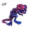 Integrated Joint Dinosaur Figure 3D Printed Figure Movable Joints Smooth Opening Decoration Desktop Ornament Gradient Metallic Texture Mini