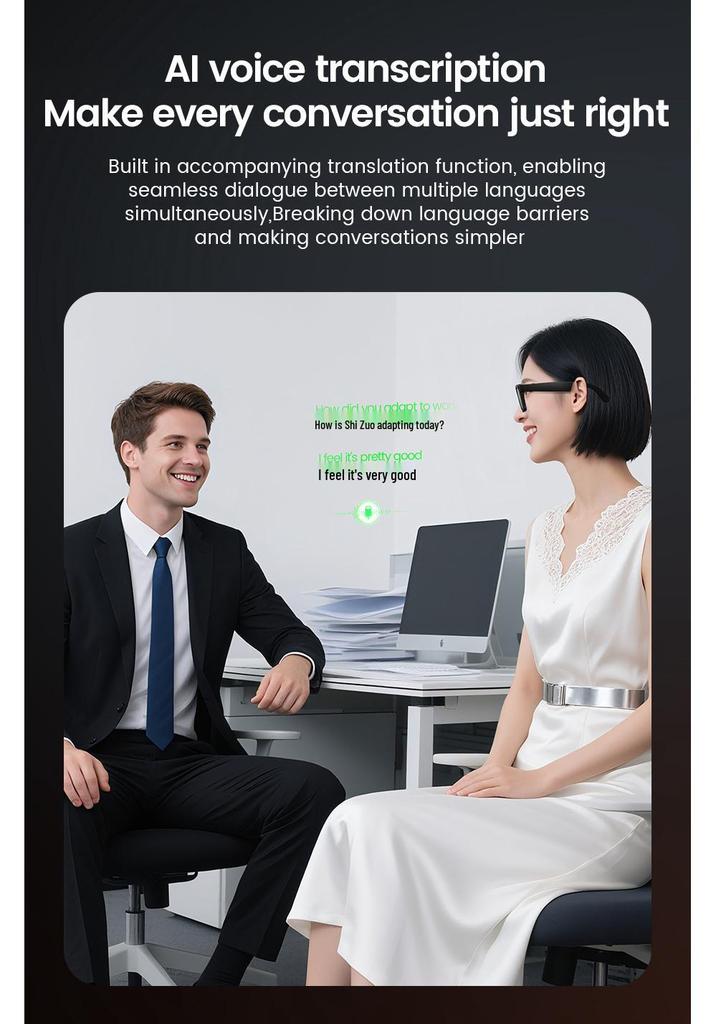 E03C Smart Glasses: Camera, Image Stabilization, HD Shooting, Real-Time Translation, Electrochromic, AI Features