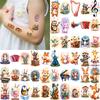 54pcs Temporary Tattoo Animal Musicians Cartoon Instrument Characters Temporary Tattoo Stickers For Children Cheeks Boys