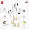 24 Karat Gold Plated 24-Piece Cutlery Set with Stand, Steel (6 Dinner Spoons, 6 Dinner Forks, 6 Tea Spoons, 6 Dinner Knives with Hanging Stand)