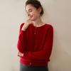 Leka Sha 100% Cashmere Women's Round Neck Single-Breasted Cardigan Jacket