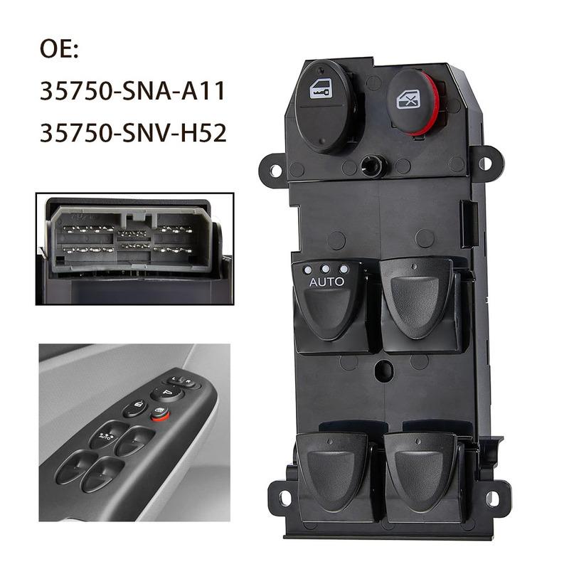 Front Left Master Power Window Control Switch Button 35750-SNV-H52 for Honda Civic 2006 2007 2008 2009 2010 2011 Car Accessories