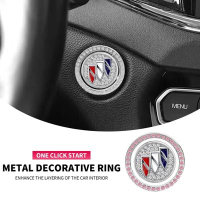 Car One-Click Engine Start Stop Switch Button Cover Rhinestone Sticker For Verano Regal LaCrosse Encore Enclave Royaum GL8