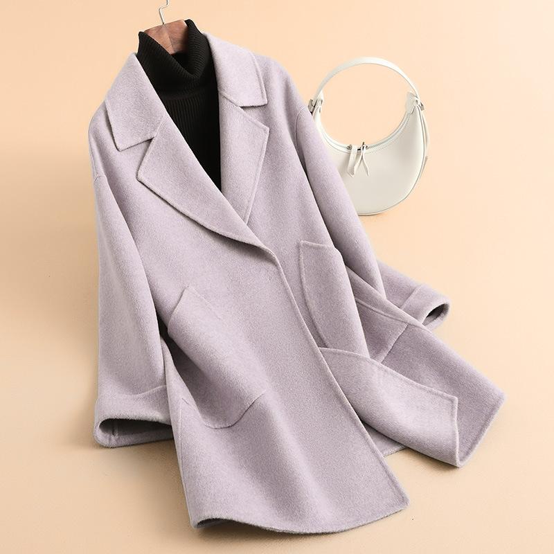 

Double-sided wool coat women s short autumn new small loose and thin woolen coat coat S recommended about 80-53.5 kg світло-фіолетового кольору