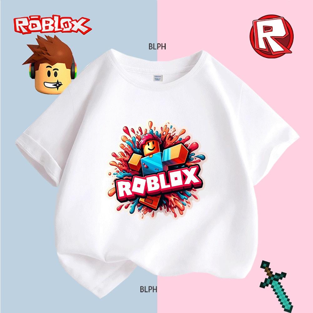 Cute Roblox Character Print Kids T-Shirt, Colorful and Fun Gaming-Inspired Tee for Boys/Girls, Ideal for Casual Wear and Roblox