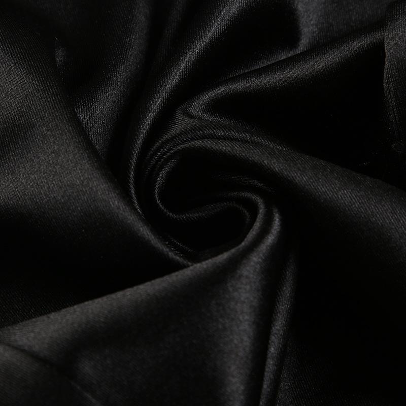 Pantalones acampanados de satén de tiro bajo casuales hipster de diseñador para mujer con múltiples bolsillos