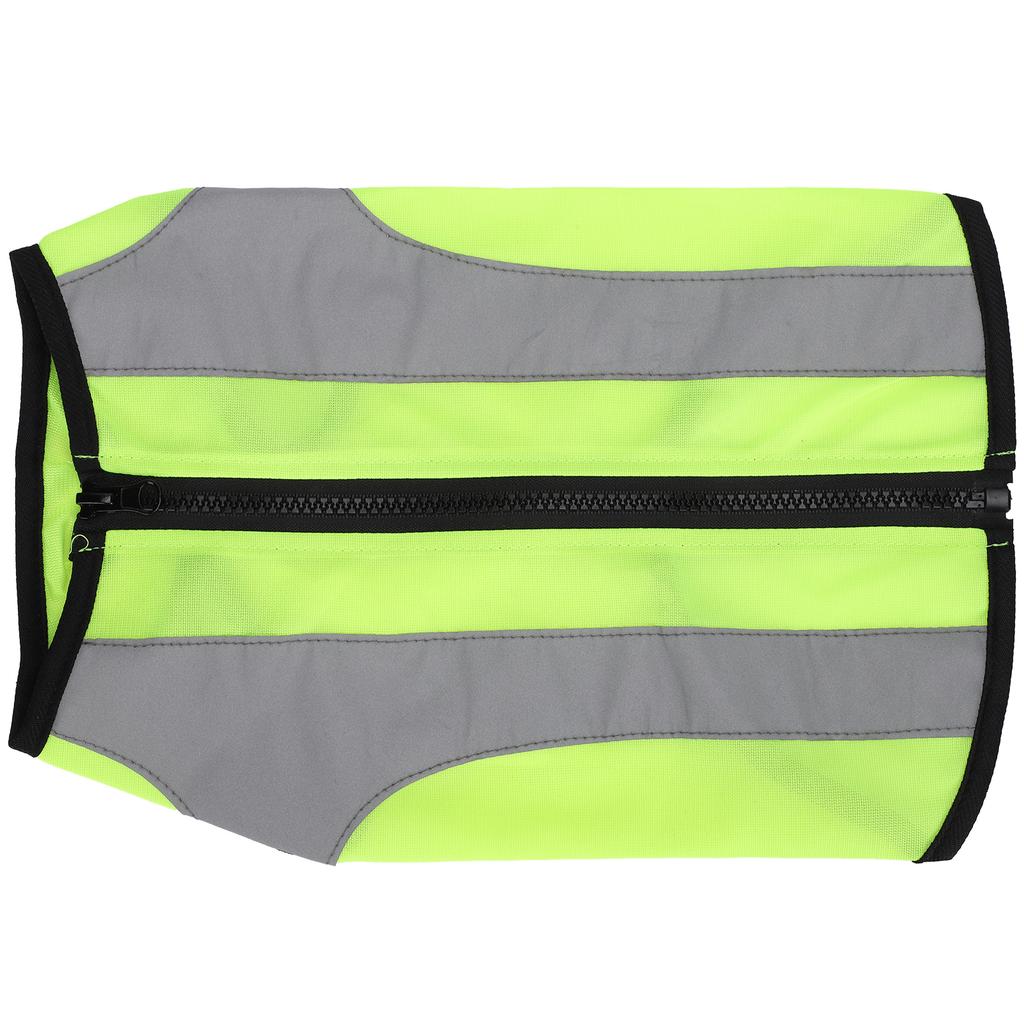 Pet Night Safety Clothing Glowing Jacket Lightweight Reflective Vest Zipper for DogsFluorescence Green S