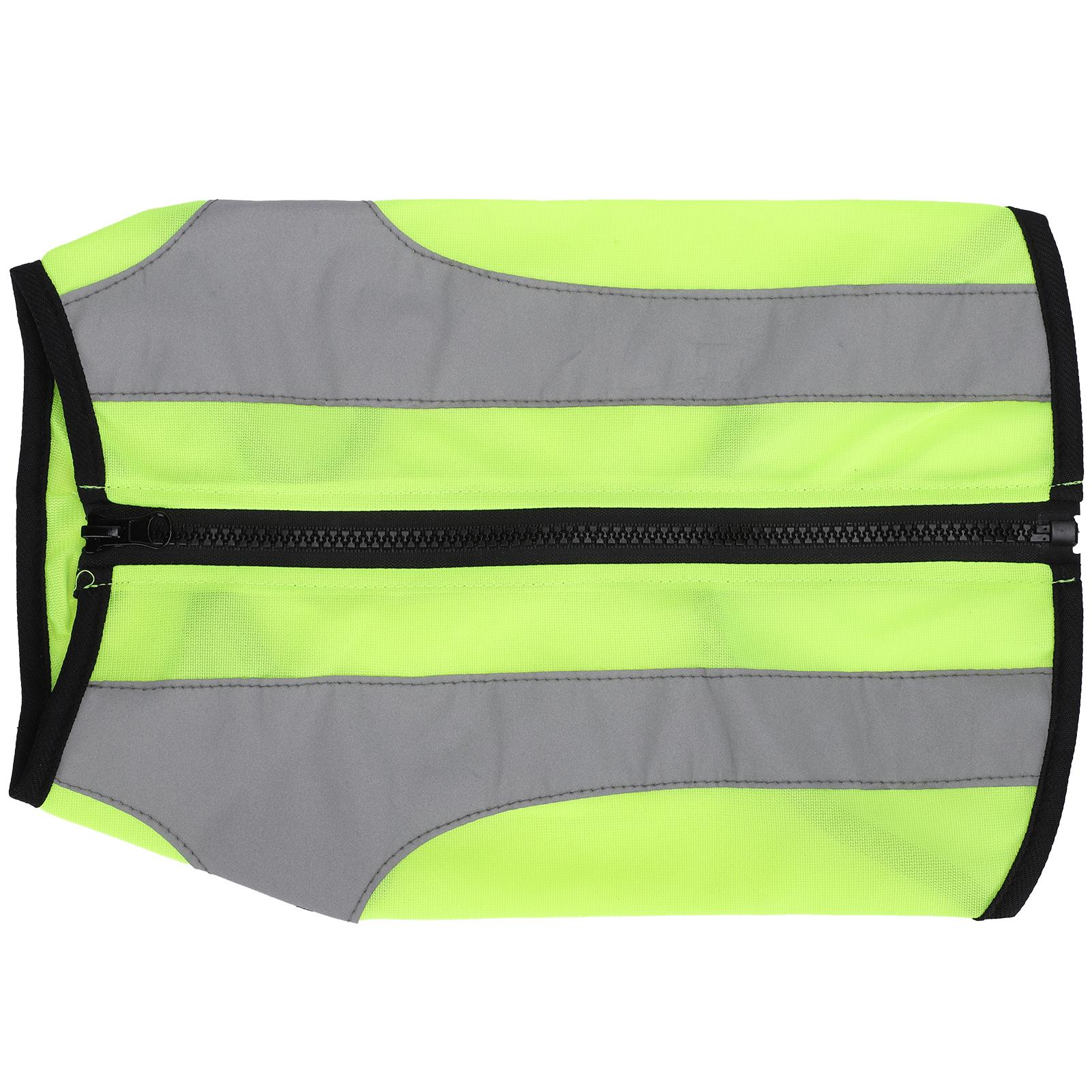 

Pet Night Safety Clothing Glowing Jacket Lightweight Reflective Vest Zipper for DogsFluorescence Green S S флуоресцентный зеленый
