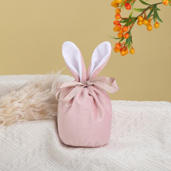 Easter Candy Bag Super Soft Bunny Ears Design Fine Texture Non-Fading Wear Resistant Decorative Easter Rabbit Candy Storage Bag Gift Pouch Decoration