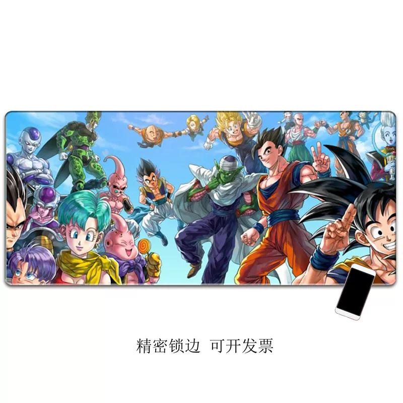 Boys Super Popular Dragon Ball Series Son Goku Printed Leather Mouse Pad yawed Edge Lock Computer Desk Keyboard Pad Children Learn To Write Desk Pad