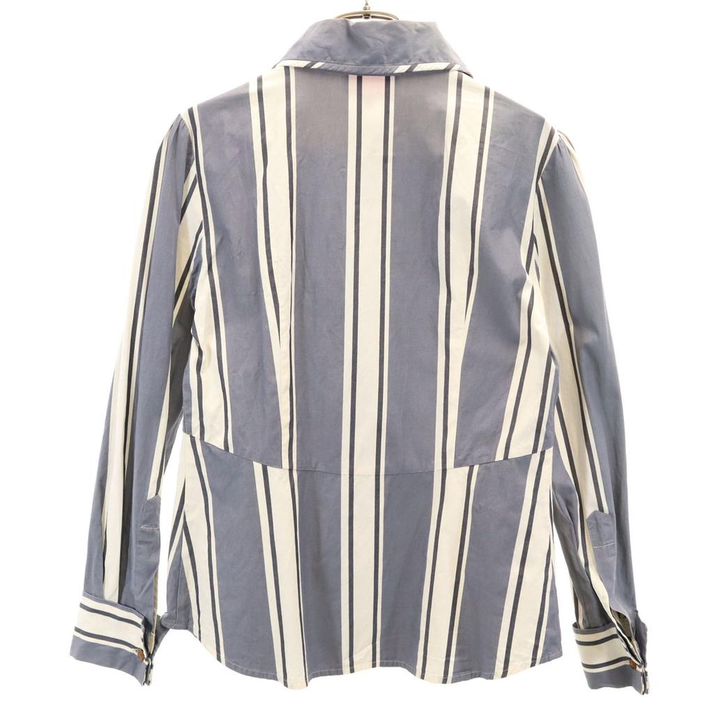 Vivienne Westwood Red Label Striped Pattern Long Sleeve Shirt 2 Gray Women Used