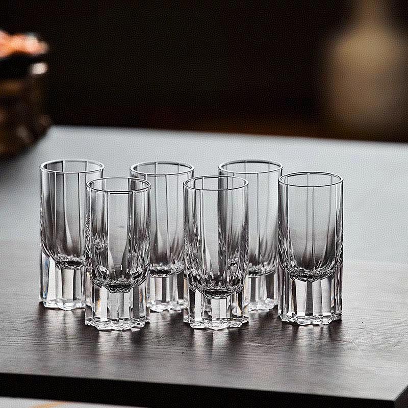 Szklanka do shotów kryształowa 25 ml Szklanki do Whiskey Tequili Domowy Bar, Elegancki Zestaw Prezentowy na Wesela, Imprezy i Degustację Bourbona, Kieliszek do Likierów