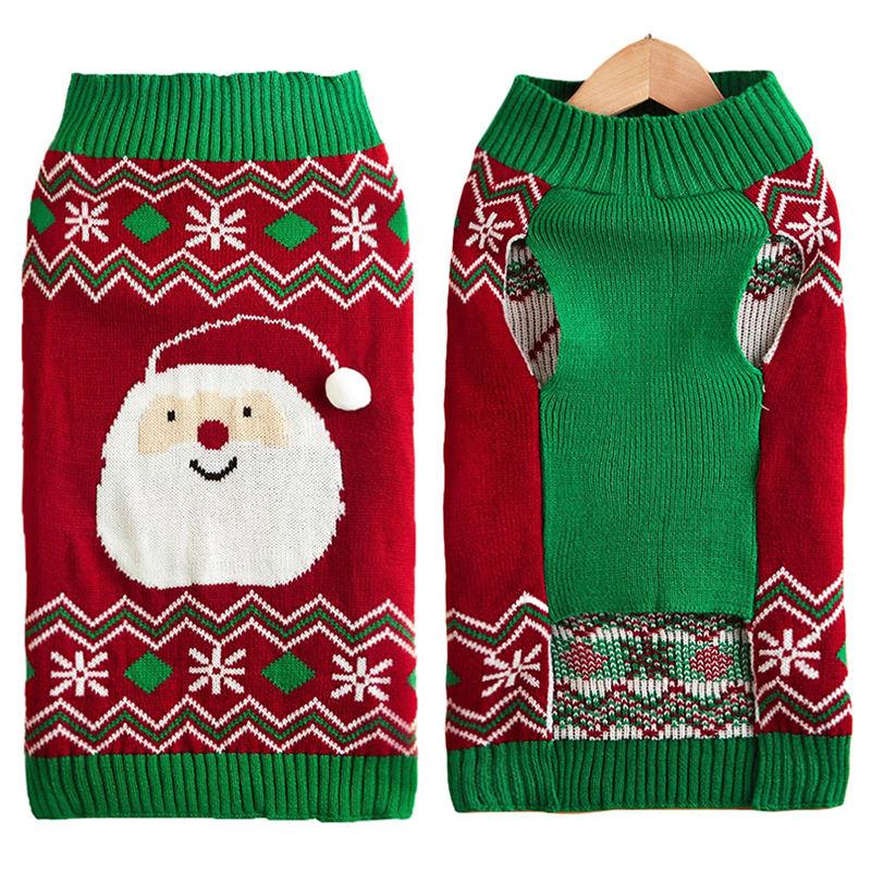 Luxury Warm Acrylic Knitted Striped Personalized Dog Christmas Sweater Puppy Pet Apparel Ornaments Toys Gift Set