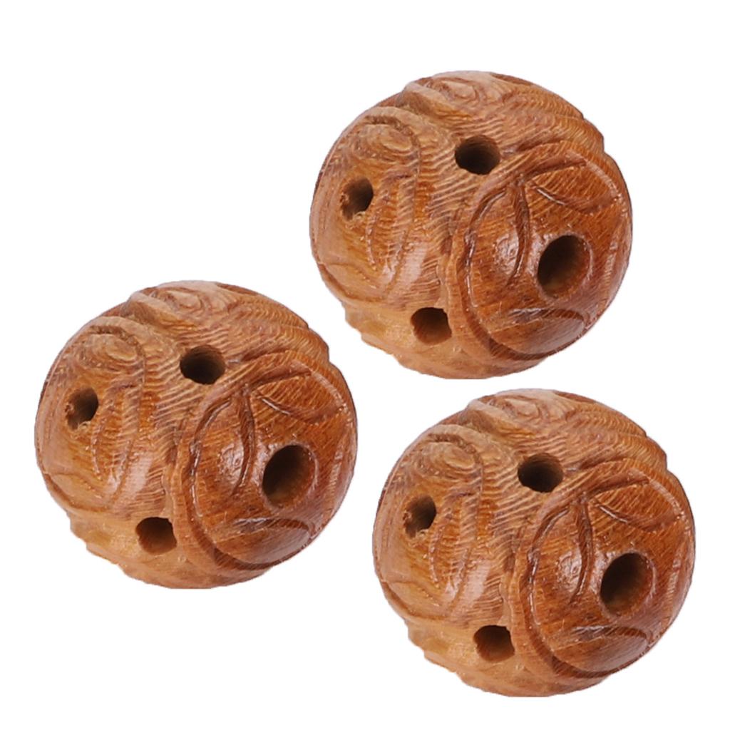 10Pcs Peach Wood Beads Carving for   Bracelet Necklace Crafts Pendants Accessories