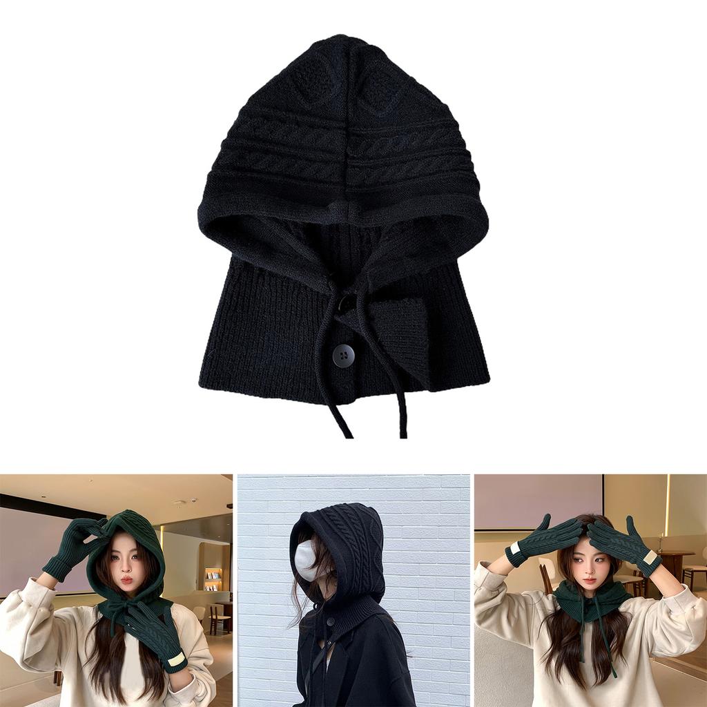 Soft Shawl Hat Warm Ear Flap Hat Women Ear Protective Cap Winter Scarf/Gloves