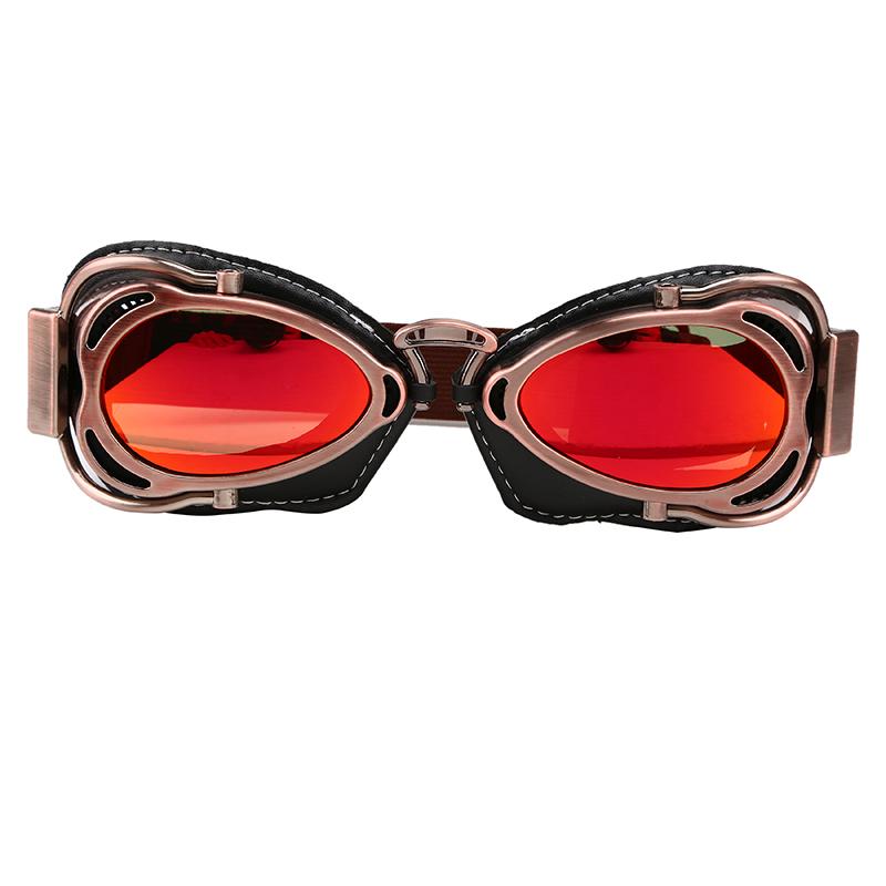 Okulary motocyklowe do jazdy Vintage Men Okulary Motocross Narciarstwo Maska Brązowa skóra Wiatroszczelna Kolarstwo Outdoor Dirt Bike Gogle