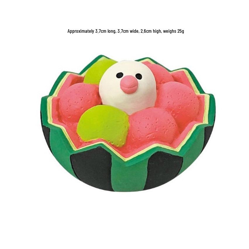 Japanese ZAKKA Watermelon Resin Cat Crafts: Summer Edible Toy Figures
