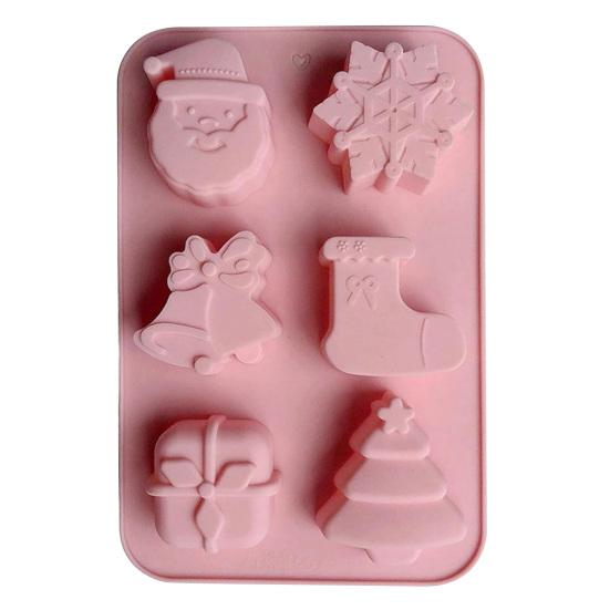 Christmas Silicone Cake Mold Set Xmas Tree Snowman Santa Claus Bells Snowflake Gingerbread Man Baking Mold DIY Baking Tool Kit