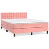 VidaXL Divan Bed with Mattress Pink 140x190 Cm Velvet 3141544