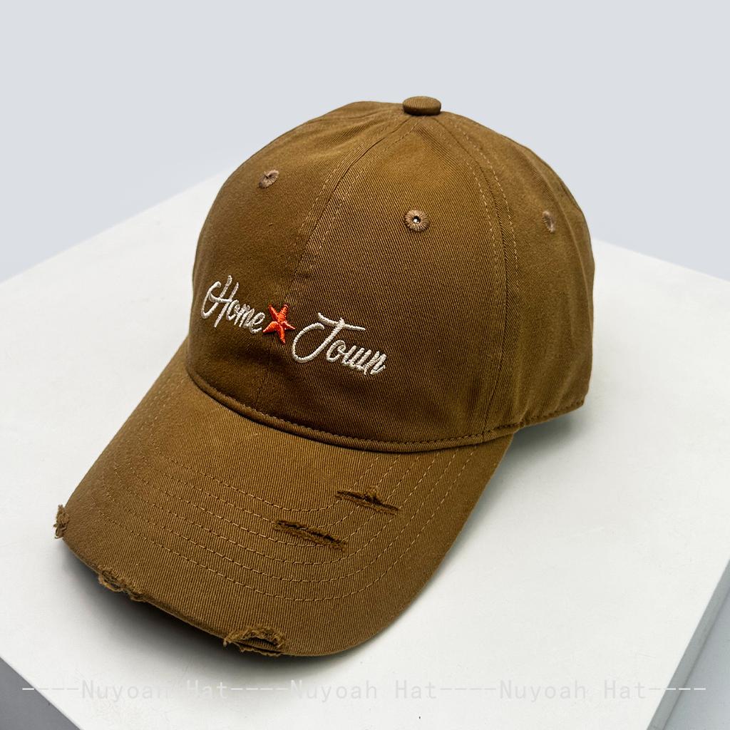 And Women Korean Style Broken Style Letter Prints Embroidery Baseball Caps Sun Protection Star All-Match Street Style Peaked Hats Casual Trendy Ins